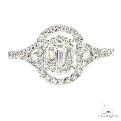 18k Gold Baguette Diamond Engagement Ring 67028 - Image 1