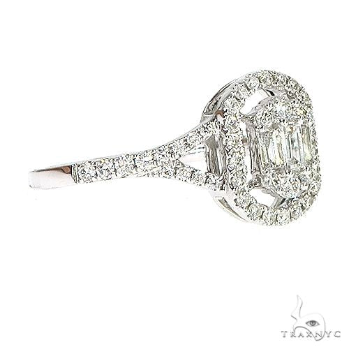 18k Gold Baguette Diamond Engagement Ring 67028 - Image 2