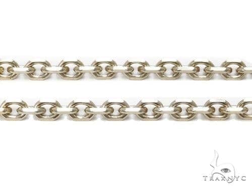 18k Solid White Gold Cable Chain 2.4mm 18 Inches 69673 - Image 2