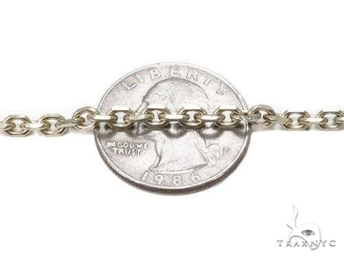 18k Solid White Gold Cable Chain 2.4mm 18 Inches 69673 - Image 3