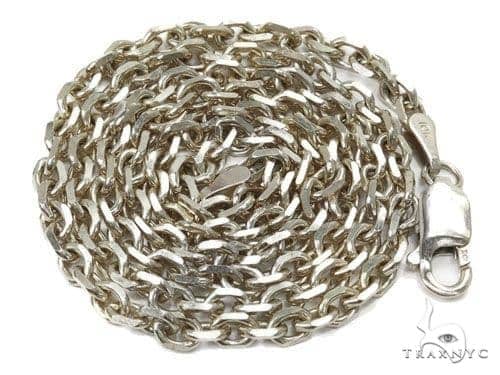 18k Solid White Gold Cable Chain 2.4mm 18 Inches 69673 - Image 4