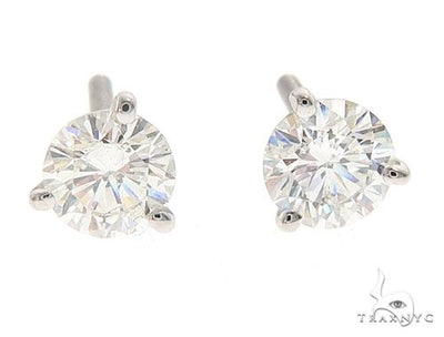 18k White Gold Martini Set Diamond Stud Earrings 64968 - Image 1