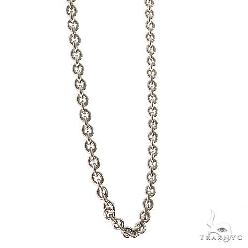 18k White Gold Thin Solid Rolo Link 2.3mm 18 inches 69679 - Image 2