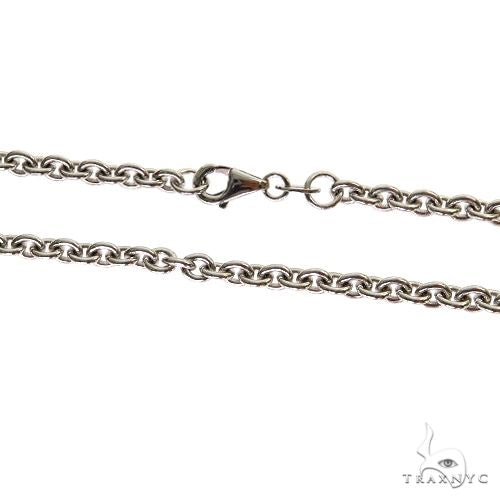 18k White Gold Thin Solid Rolo Link 2.3mm 18 inches 69679 - Image 3