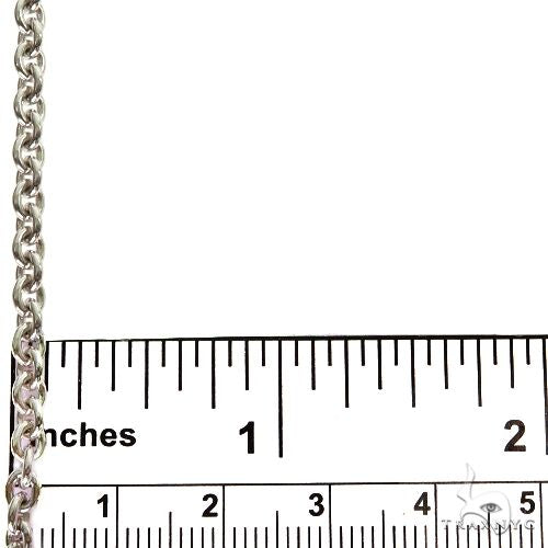 18k White Gold Thin Solid Rolo Link 2.3mm 18 inches 69679 - Image 5