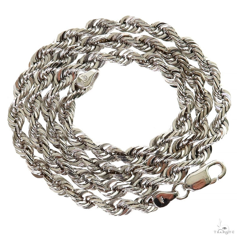 18k White Gold Solid Rope 6mm 22 inches 69749 - Image 3