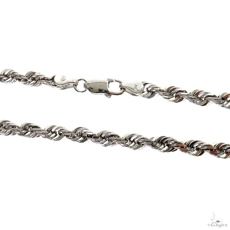 18k White Gold Solid Rope 6mm 22 inches 69749 - Image 4