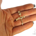18k Gold Diamond Nail Cross Pendant 66030 - Image 5