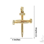 18k Gold Diamond Nail Cross Pendant 66030 - Image 6