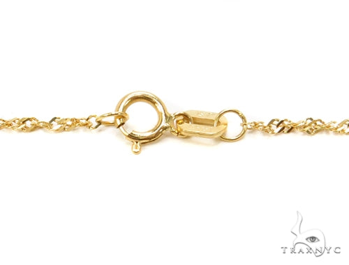 18k Yellow Gold Prong Diamond Necklace-40032 - Image 8