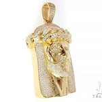 18k Yellow Gold Solid Diamond Jesus Pendant 65101 - Image 2