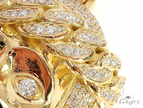 18k Yellow Gold Solid Diamond Jesus Pendant 65101 - Image 5