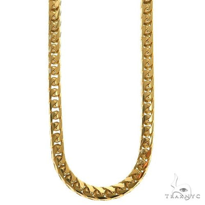 18k Yellow Gold Solid Franco Link Chain 6mm 26 Inches 70013 - Image 1