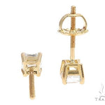 18k Yellow Gold Solitaire Diamond Studs 65007 - Image 4