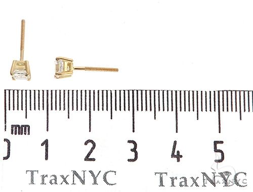 18k Yellow Gold Solitaire Diamond Studs 65007 - Image 6