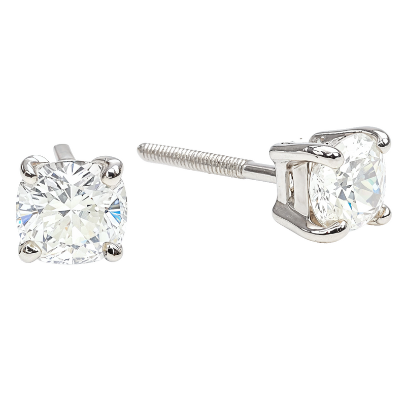 18k White Gold Solitaire Diamond Studs 65006