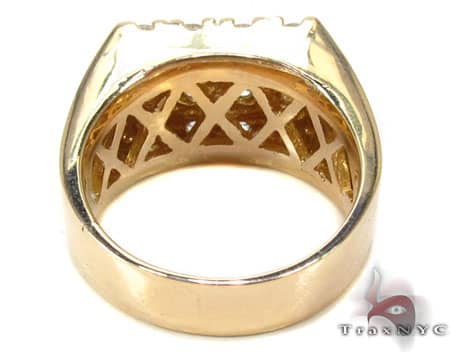 Mens Bold 12 Stone Gold Pinky Ring 19023 - Image 7