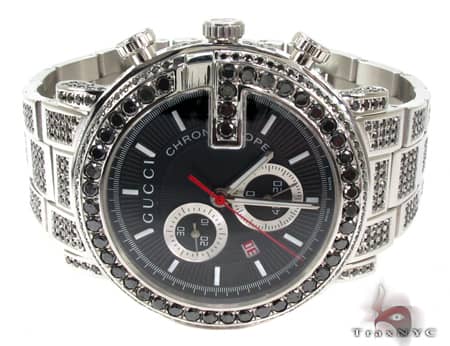 Fully Iced Black Diamond Gucci 101G Chrono YA101309 19208 - Image 5