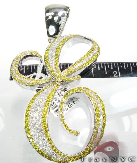 Canary Diamond Initial E Pendant 1920 - Image 7