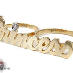 14K Yellow Gold & Diamond Princess Script Ring 19308 - Image 4