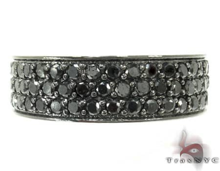 3 Row Black Diamond Ring 19535 - Image 2
