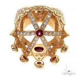 Diamond With Ruby Recreated Tupac Crown Ring  69129 - Image 5
