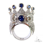 Diamond With Sapphire Recreated  Tupac Crown Ring  69130 - Image 1