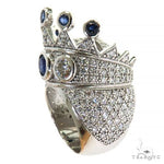 Diamond With Sapphire Recreated  Tupac Crown Ring  69130 - Image 3