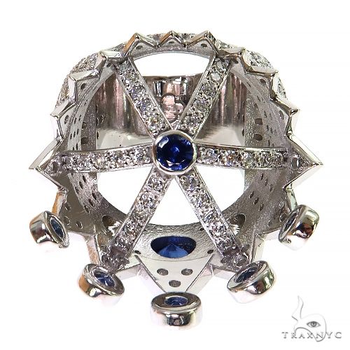 Diamond With Sapphire Recreated  Tupac Crown Ring  69130 - Image 5