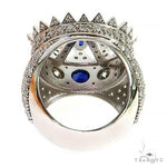 Diamond With Sapphire Recreated  Tupac Crown Ring  69130 - Image 7