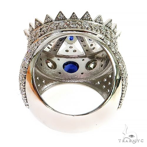 Diamond With Sapphire Recreated  Tupac Crown Ring  69130 - Image 7