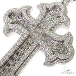 2 Row Emerald Cut Diamond Cross Pendant 68616 - Image 3