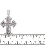 2 Row Emerald Cut Diamond Cross Pendant 68616 - Image 5