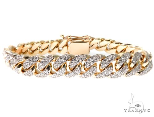 2 Row Pave Diamond Miami Cuban Link Bracelet 64181 - Image 2