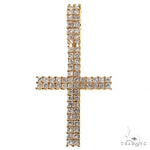 2 Row Princess Cut Diamond Cross Pendant 68531 - Image 1