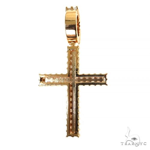 2 Row Princess Cut Diamond Cross Pendant 68531 - Image 4