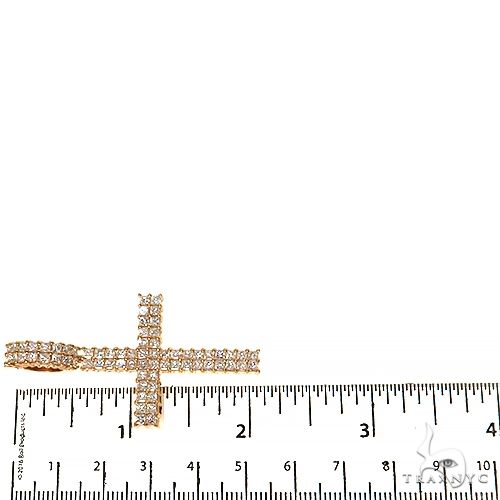 2 Row Princess Cut Diamond Cross Pendant 68531 - Image 6