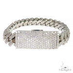 2 Row Prong Set Diamond Cuban Bracelet 66914 - Image 2