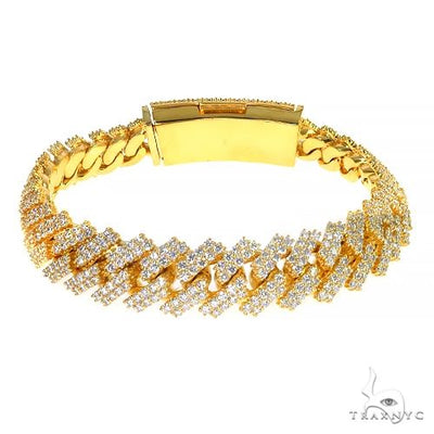 2 Row Prong Set Diamond Cuban Bracelet 66927 - Image 1