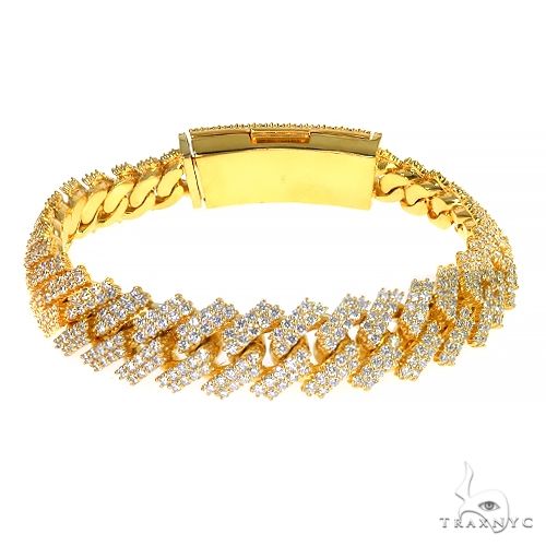 2 Row Prong Set Diamond Cuban Bracelet 66927 - Image 1