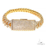 2 Row Prong Set Diamond Cuban Bracelet 66927 - Image 2