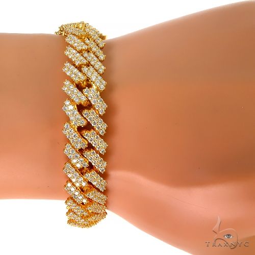 2 Row Prong Set Diamond Cuban Bracelet 66927 - Image 5