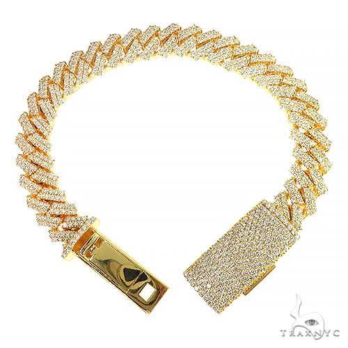 2 Row Prong Set Diamond Cuban Bracelet 66929 - Image 3