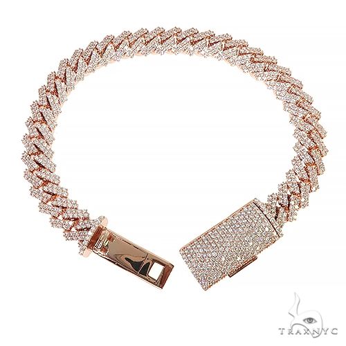 2 Row Prong Set Diamond Cuban Bracelet 66930 - Image 3