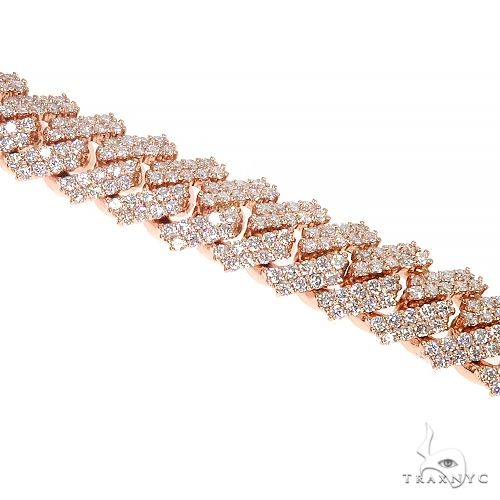 2 Row Prong Set Diamond Cuban Bracelet 66930 - Image 4