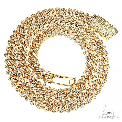 2 Row Prong Set Diamond Cuban Chain 66948 - Image 3