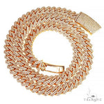 2 Row Prong Set Diamond Cuban Chain 66974 - Image 3