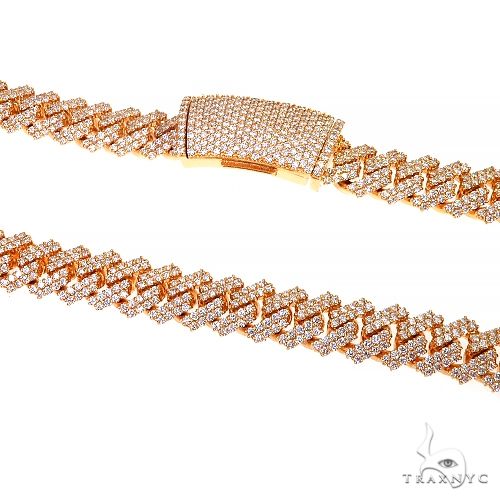 2 Row Prong Set Diamond Cuban Chain 66974 - Image 1