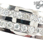 2 Row White Gold Round Cut Prong Diamond Wedding Ring 25181 - Image 3