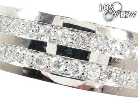 2 Row White Gold Round Cut Prong Diamond Wedding Ring 25181 - Image 3